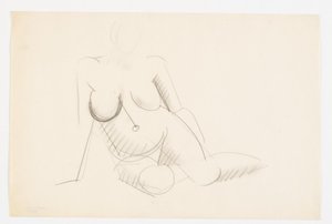 Modello nudo seduto, rivolto a destra da Vilhelm Lundstrøm