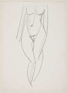 Donna nuda in piedi vista di fronte da Vilhelm Lundstrøm