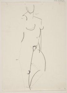 Donna nuda in piedi, rivolta a destra da Vilhelm Lundstrøm