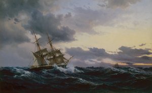 Imbarcazioni a vela in un mare tempestoso
