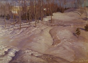 Paesaggio invernale. Sera di marzo, c. 1900 da Vilhelms Purvitis