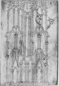 Elevazione della torre della Cattedrale di Laon da Villard de Honnecourt