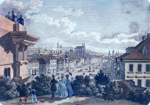 Mercato dei cavalli in Piazza Venceslao, Praga, 1835 da Vincenc and Geissler, F. Morstadt