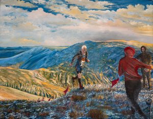 Graham al checkpoint 5, 2024 (olio su tela)