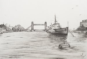 HMS Belfast sul fiume Tamigi Londra, 2006 da Vincent Alexander Booth