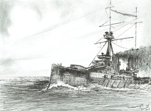 HMS Dreadnought in mare, 2017 da Vincent Alexander Booth