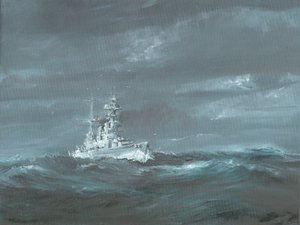 HMS Hood al largo della costa scozzese anni 