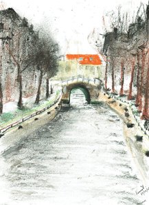 Veduta del canale in Olanda