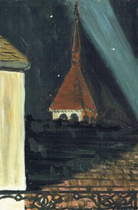 Vista notturna sui tetti di Laignes, Francia da Vincent Alexander Booth