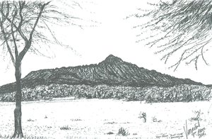 Montagna dal club nautico al lago Naivasha, Kenya, 2006 da Vincent Alexander Booth