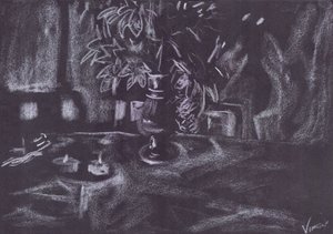 Pianta in una stanza alla luce delle candele da Vincent Alexander Booth