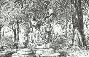 Statua nel Jardin Luxemburg Parigi, 2003 da Vincent Alexander Booth
