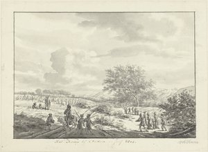 Campo militare nelle dune vicino a Overveen nel luglio 1803 da Vincent Jansz. van der Vinne