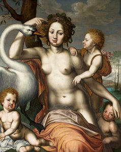 Leda con cigno e bambini. da Vincent Sellaer