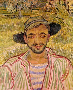 Busto di contadino con cappello di paglia. Dipinto di Vincent Van Gogh da Vincent van Gogh