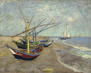 Barche da pesca sulla spiaggia di Saintes-Maries-de-la-Mer da Vincent van Gogh