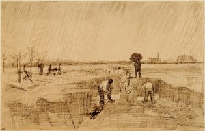 Cimitero sotto la pioggia da Vincent van Gogh