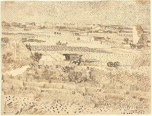 Raccolto--La pianura di La Crau da Vincent van Gogh