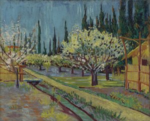 Frutteto bordato di cipressi da Vincent van Gogh