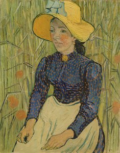 Contadina con cappello di paglia