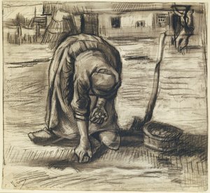 Contadina che pianta patate, c.1885