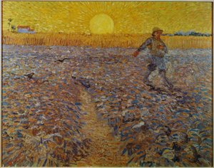 Seminatore al tramonto