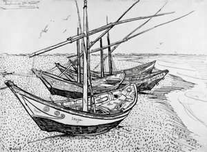 Barche a vela a Saintes-Maries da Vincent van Gogh
