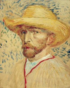Autoritratto con cappello di paglia e camice da pittore da Vincent van Gogh