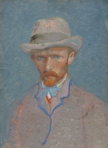 Autoritratto con cappello di feltro grigio