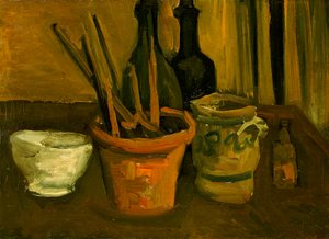 Natura morta di pennelli in un vaso di fiori da Vincent van Gogh