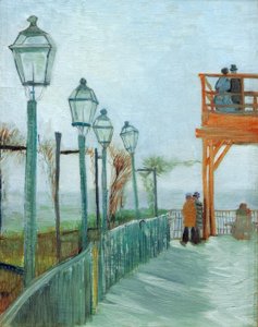 Terrazza e piattaforma panoramica sul Moulin de Blutefin, Montmartre da Vincent van Gogh