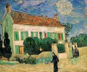 Casa bianca di notte