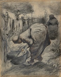 Donna alla vasca da bucato, in un giardino da Vincent van Gogh
