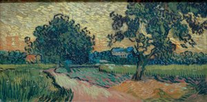 Due peri e il castello di Auvers (Paesaggio in) da Vincent van Gogh