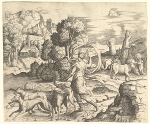 Diana la Cacciatrice in un Paesaggio, ca. 1530-42 da Vincenzo Caccianemici