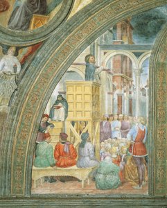 Il miracolo della nuvola, dettaglio dalle Storie di San Pietro Martire, di Vincenzo Foppa