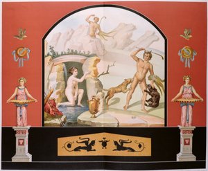 Atteone scopre la dea Diana al suo bagno, ricostruzione di un affresco nella Casa di Sallustio a Pompei da Vincenzo Loria