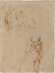 Due cavalieri e due nudi maschili da Vincenzo Tamagni