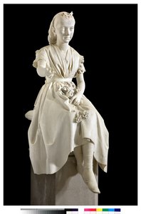 Ritratto della Marchesa Virginia Busti Porro da giovane o Giovane donna che offre un fiore