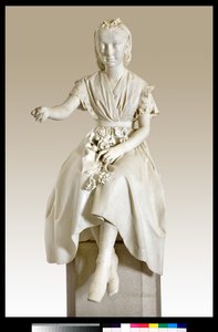 Ritratto della marchesa Virginia Busti Porro da giovane o giovane donna che offre un fiore da Vincenzo Vela