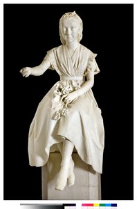 Ritratto della Marchesa Virginia Busti Porro da giovane o giovane donna che offre un fiore
