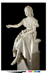 Ritratto della Marchesa Virginia Busti Porro da giovane o giovane donna che offre un fiore da Vincenzo Vela