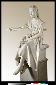 Ritratto della Marchesa Virginia Busti Porro da giovane o giovane donna che offre un fiore da Vincenzo Vela