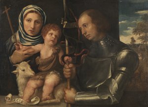 San Giovanni Battista Bambino con una Santa e un Santo Guerriero da Vincenzo di Biagio Catena