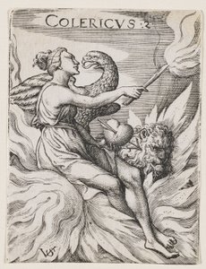 Temperamento collerico, c.1530-62 (incisione) da Virgilius the elder Solis