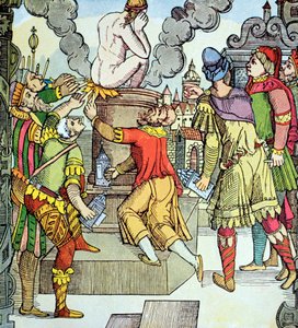 La vendetta di Virgilio, xilografia del XVI secolo di Virgil Solis da Virgilius the elder Solis