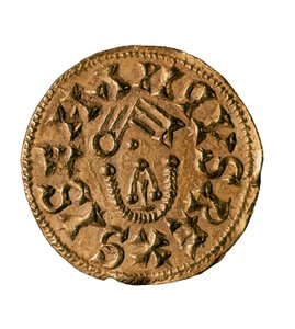 Tremisse (o triente) del Re Sisenando, coniato a Tarraco, Spagna, VII secolo da Visigothic