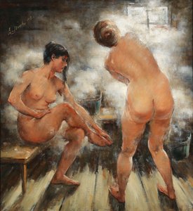 In un bagno di vapore russo, 1918 da Vitali Gavrilovich Tikhov