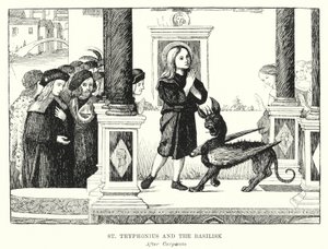 San Trifonio e il Basilisco (incisione) da Vittore (after) Carpaccio
