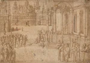 Dopo Carpaccio - La presentazione della Vergine al Tempio c.1500-20 da Vittore Carpaccio